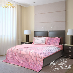 Bộ chăn ga gối Sông Hồng Basic cotton BC20023