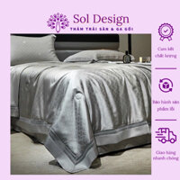 Bộ Chăn Ga Gối TENCEL Sweet Life Chăn Hè Chần Bông Thiết Kết Vân Kẻ