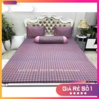 Bộ chăn ga gối thun Hàn Quốc caro kích thước 1m6 x 2m x10cm