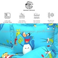 Bộ chăn ga gối trẻ em (4 món) cao cấp Grandly Vietnam chính hãng hoạ tiết ngộ nghĩnh, siêu êm ái, thoáng mát