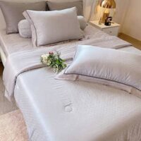 Bộ chăn ga LUXURY 100% Tencel Italia, Họa Tiết Vân Phối Ren 003