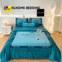 Bộ chăn ga nỉ nhung 5 món chần bông Markcross siêu dày, siêu mịn - CÓ TÁCH LẺ SET