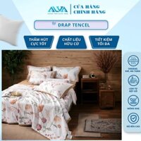 Bộ CHĂN GA PHI LỤA TENCEL (có mền 200x230cm, không vỏ ôm) Alva mát, mịn, họa tiết tinh tế, nhã nhặn, sang trọng