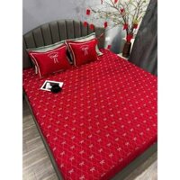 bô chăn ga phi lua thêu nơ siêu xinh hot trend 2025,Bộ ga gối trần bông bo chun phi lụa cao cấp, Set 3 món ga trải giườn