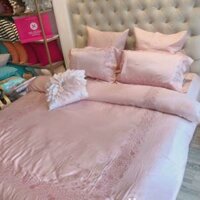 Bộ chăn ga tencel hoa hồng nhập