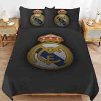 Bộ chăn ga trải giường 3 trong 1 Real Madrid Bộ chăn bông mềm mại và thoáng khí (2 vỏ gối)