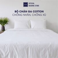 Bộ chăn ga trắng Cotton Sateen Changmi Bedding chuẩn khách sạn 4 sao - Set 4 món