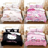 Bộ Chăn Ga Và Vỏ Gối Hello Kitty 3 Trong 1