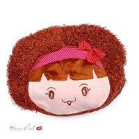 Bộ Chăn Gối 2 In 1 Bông Tuyết Mềm Mịn Cute Mẫu Gái Tóc Xù