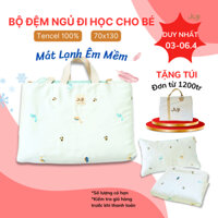 Bộ Chăn Gối Cho Bé Mầm Non, Nệm Cho Bé Học Mẫu Giáo, Lụa Tencel Mát, Túi Đệm Ngủ Cho Bé, Nệm Thảm Nằm, Phong Cách Hàn