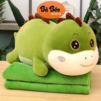 Bộ Chăn Gối Hình Thú KHỦNG LONG 3in1, Gấu Bông Kèm Chăn (Mền), Gối Ngủ Trưa Văn Phòng Hình Thú, Chăn Gối Văn Phòng Siêu