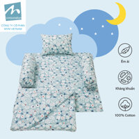 Bộ chăn gối nệm 5 chi tiết cho bé MYM chất liệu vải Cotton mềm mại, thấm hút