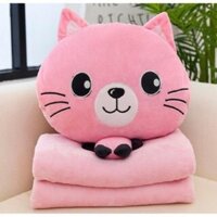 Bộ chăn gối thú nhồi bông kiêm bộ chăn ga gối văn phòng hình thú 2 trong 1 nhiều mầu sắc siêu cute