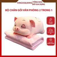 Bộ Chăn gối văn phòng 2 trong 1 siêu tiện ích hình thú heo lợn chuột nhiều mẫu cực dễ thương- quà tặng ấm áp cho bé yêu
