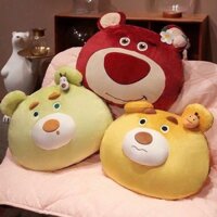 BỘ CHĂN GỐI VĂN PHÒNG 2in1 HÌNH GẤU DÂU - CHĂN GỐI GẤU BÔNG HÌNH THÚ SIÊU xᶖnh