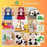 Bộ Chăn Gối Văn Phòng Gấu Bông Có Mền, Chăn Gối Cho Bé Đi Học, Gấu Bông Có Chăn Đa Năng Đi Du Lịch