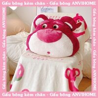 Bộ chăn gối văn phòng, gối mền văn phòng, gối 3 in 1 ngủ trưa chăn dài 2m