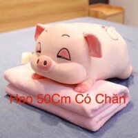 Bộ Chăn Gối Văn Phòng Hình Heo 2in1