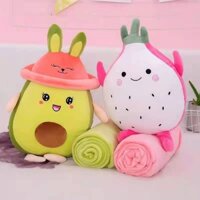 Bộ Chăn Gối Văn Phòng Hình Quả Siêu Yêu 2 Trong 1