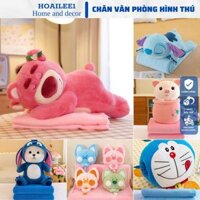 Bộ Chăn Gối Văn Phòng Hình Thú bông💖HOAILEE1💖chăn văn phòng Hoa Quả Biểu Cảm Siêu Đáng Yêu 3in1