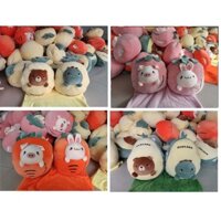 Bộ Chăn gối văn phòng hoa quả hình thú 3in1. Gấu bông đẹp cho bé(gia dung tien ich 68)