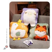 Bộ chăn gối văn phòng ngủ trưa đa năng 2in1 siêu gọn nhẹ hình vuông.