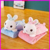 Bộ chăn gối văn phòng Nhà Cam, gấu bông kèm mền 2in1