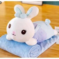 Bộ chăn gối văn phòng Thỏ kèm mền 3in1 tiện lợi, Thỏ có chăn (bộ gối mền hình thỏ xinh), Gối văn phòng 3in1 hàng đẹp