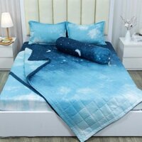 Bộ Chăn Hè Cotton Poly 5 Món (Chăn Hè Trần Bông, Ga Chun, Vỏ Gối Đầu, Vỏ Gối Ôm)