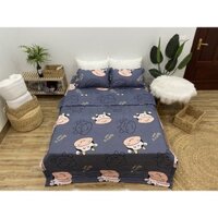 Bộ chăn hè ga gối 1m4 gồm 4 món,chọn mẫu trên phân loại,HỌA TIẾT BÒ XÁM