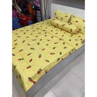 Bộ chăn hè ga gối 4 món dành cho đệm 1m4x2m vải cotton poly-mẫu cà rốt