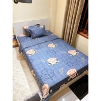 Bộ Chăn Hè Ga Gối 5 Món 1m2,1m4,1m6,1m8,2m mềm mịn, mẫu bò xám