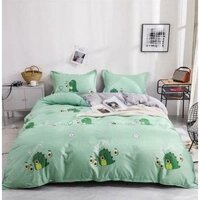 Bộ Chăn hè Ga Gối Cotton Poly 1m2 1m6 1m8 chuyengagoigiaxuong  mẫu bò xám