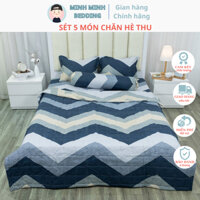 Bộ Chăn hè Ga Gối Cotton Poly Combo 5 Món mẫu ZICZAC - Nhiều Mẫu Lựa Chọn Thêm