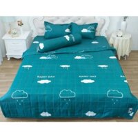 Bộ chăn hè trần bông ga gối 5 món poly cotton mẫu mới (bộ chăn ga gối mùa hè m6 m8 2m2)