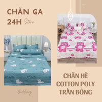 Bộ chăn hè trần bông ga gối 5 món poly cotton mẫu mới (bộ chăn ga gối mùa hè m6 m8 2m2)