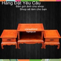 Bộ chân loa kê chữ nhật phòng khách gỗ hương - Hàng đặt