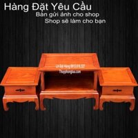 Bộ chân loa kê chữ nhật phòng khách gỗ hương - Hàng đặt