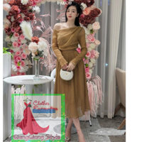 BỘ CHÂN VÁY XÒE DÀI + ÁO KIỂU XÉO VAI TAY DÀI KÈM ÁO TRONG 241023