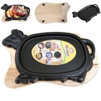 Bộ Chảo Gang Làm Bò Beefsteak Kèm Đế Lót Gỗ