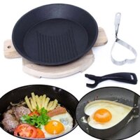 Bộ chảo gang tròn làm bò né 24cm chống dính Vạn Lợi