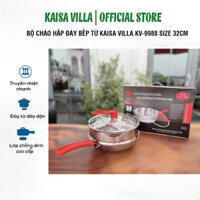 Bộ Chảo Hấp Đáy Từ Kaisa Villa KV-9988 Size 32cm, Inox 316, Dùng Được Cho Mọi Loại Bếp