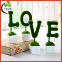 Bộ chậu cây chữ LOVE trang trí kệ tủ, kệ gắn tường, giá sách, làm làm việc, quà lưu niệm, trang trí xe hơi