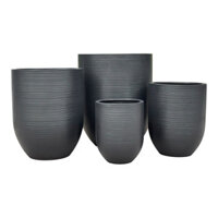 Bộ Chậu Cây Xi măng Polycement Corda - Đen