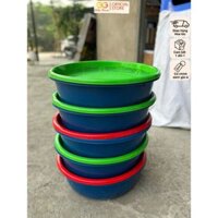 Bộ chậu nắp lỗ 46cm GIGA HOUSE, combo 5 chậu siêu bền chuyên đựng hải sản, nuôi đuông dừa