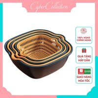 Bộ Chậu Rổ Nhựa 6 Món Đa Năng Đựng Thực Phẩm Rau Củ Quả