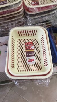 Bộ chậu rổ rửa rau hình chữ nhật bằng nhựa cao cấp  - Chữ nhật - Size Lớn