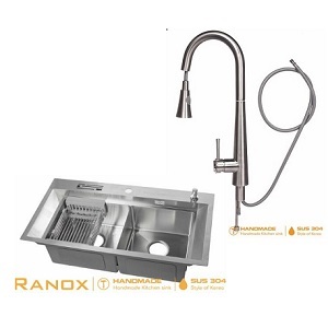 Bộ chậu rửa bát vòi rút dây cao cấp Hàn Quốc Ranox RN5699