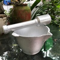 Bộ chày cối bằng gang đúc nguyên khối, đường kính miệng cối 16cm, cao 11cm