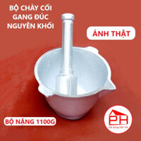 Bộ chày cối GANG ĐÚC nguyên khối (Đường kính 16cm, cao 11cm) hàng dày chắc chắn đầm tay - Gia dụng Phước Hòa